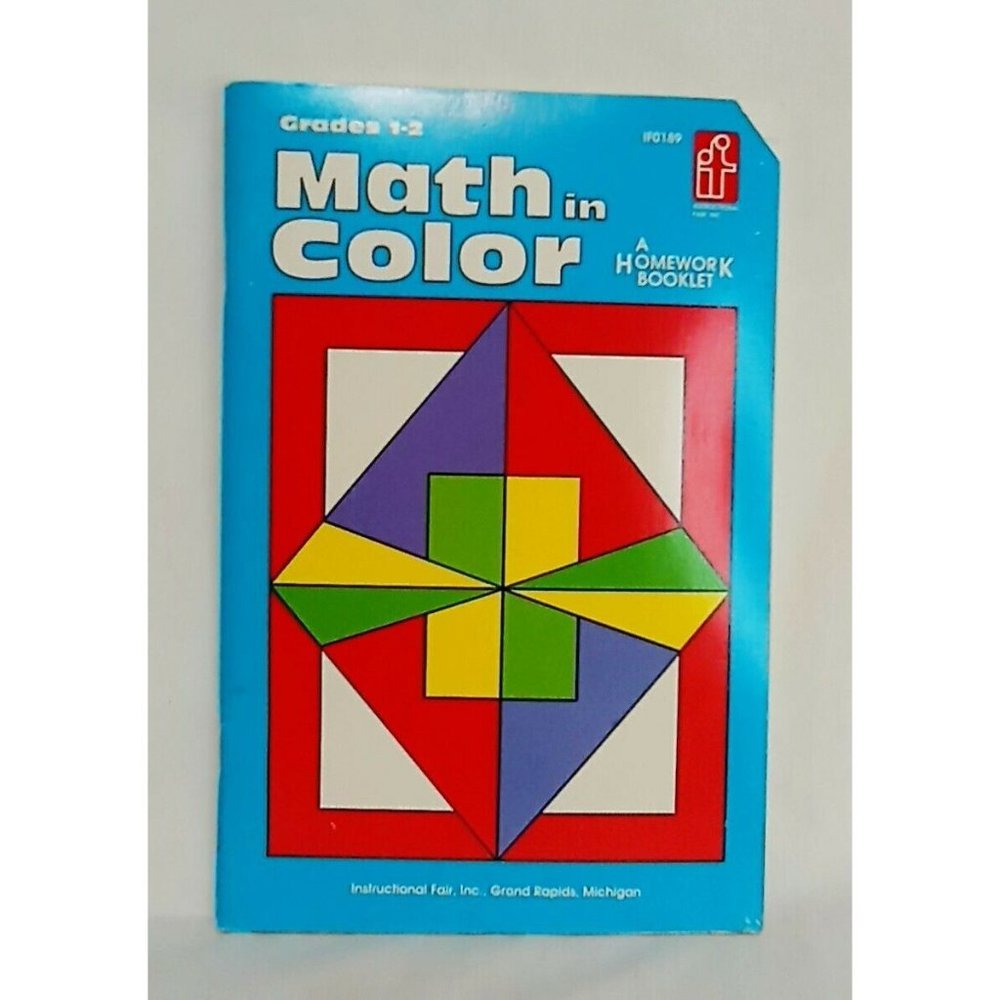 Math in Color Grades 1 - 2 School Workbook Instructional Fair 1992 Homeschool